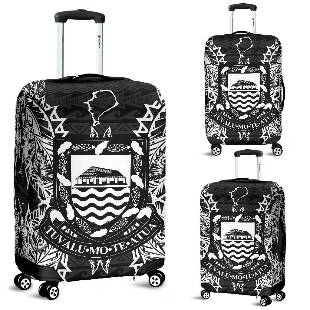 Tuvalu Polynesian Luggage Covers Map Black Black - Polynesian Pride