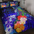 Guam Custom Personalised Quilt Bed Set - Humpback Whale with Tropical Flowers (Blue) Blue - Polynesian Pride