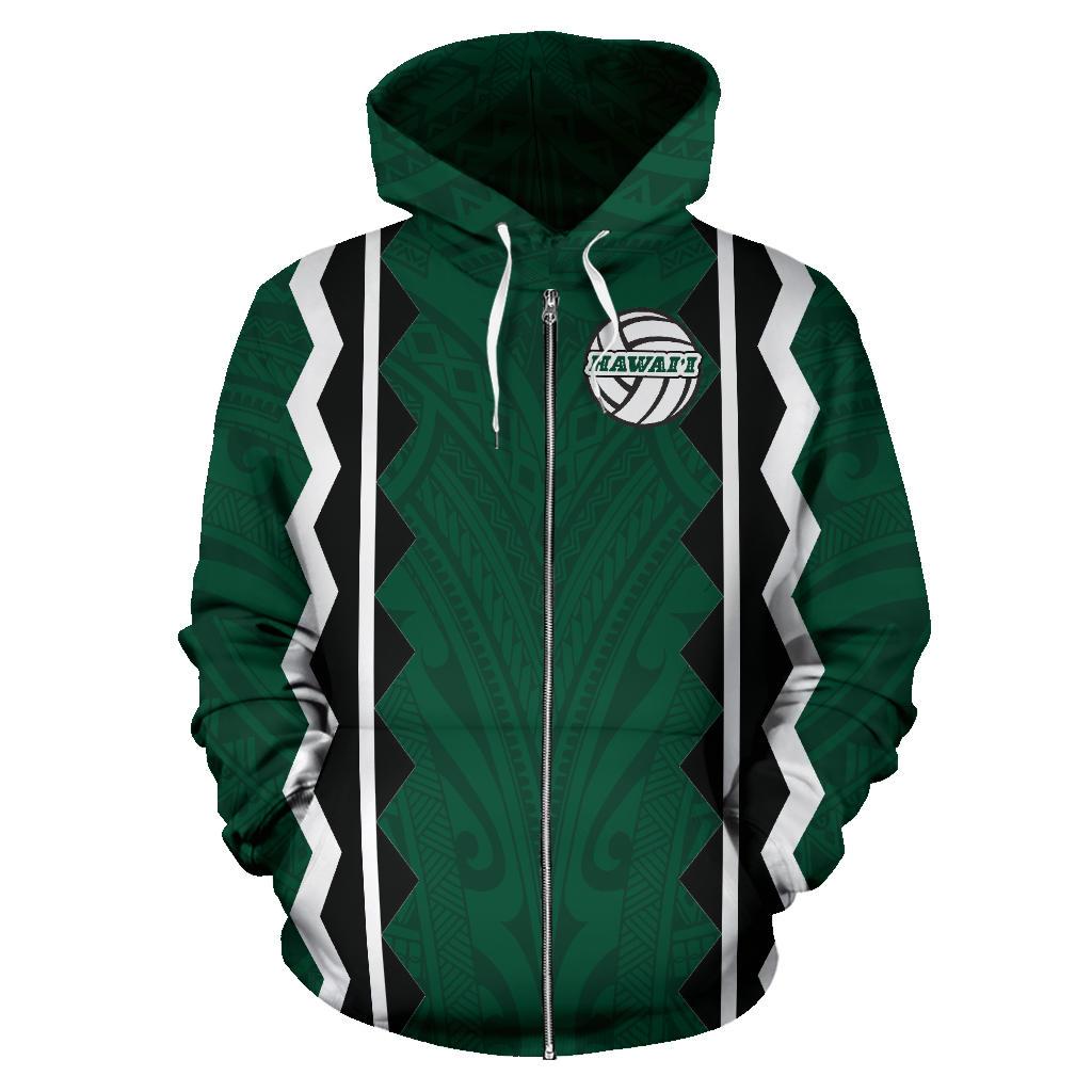Polynesian Hawaii Mens Volleyball Team Supporter All Over Zip up Hoodie - Polynesian Pride