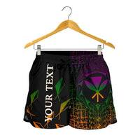 Hawaii Custom Personalised Women's Shorts - Kanaka Maoli Rocket Style - Polynesian Pride