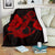 Anchor Red Poly Tribal Premium Blanket White - Polynesian Pride