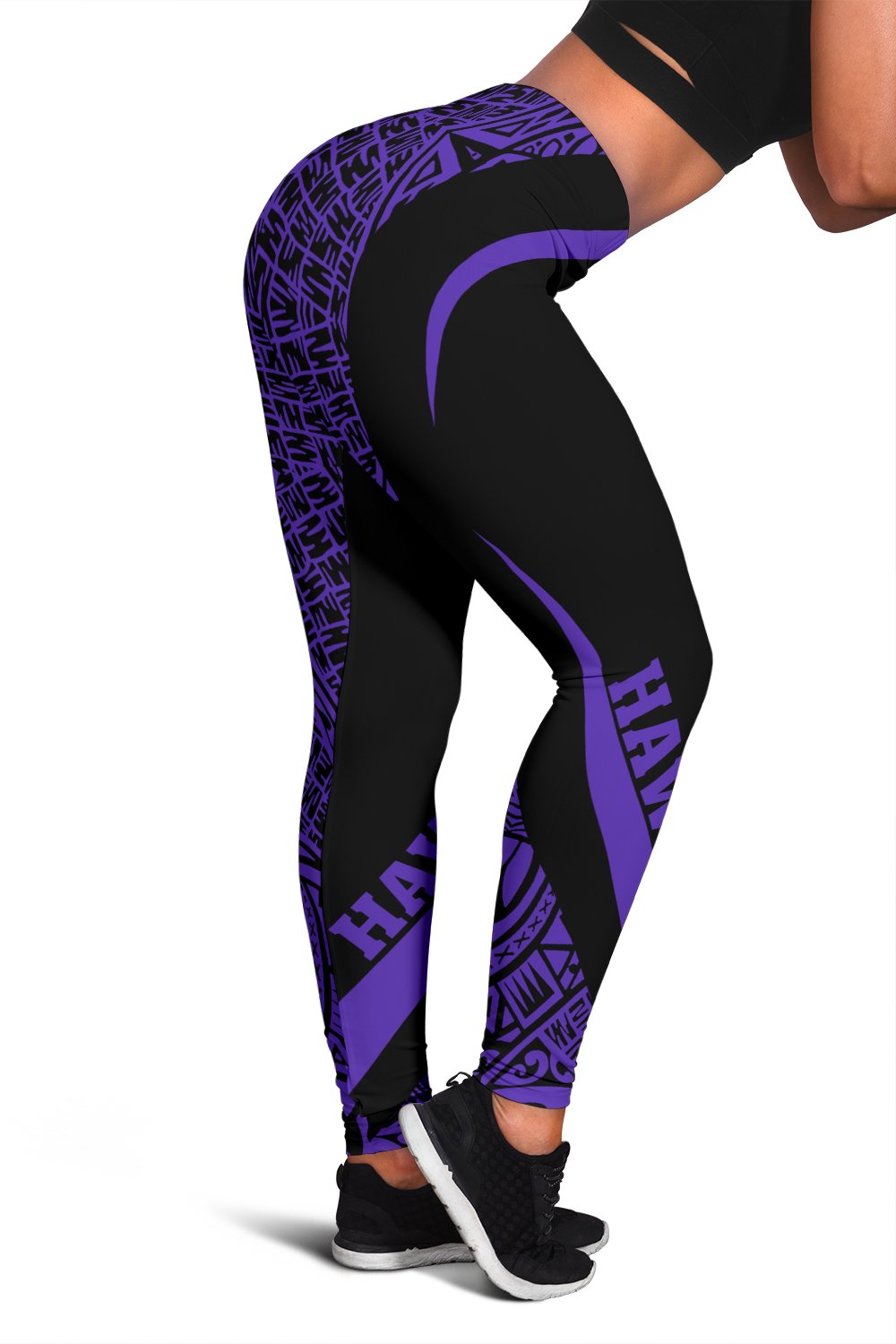 Hawaii Polynesian Leggings - Circle Style Purple Purple - Polynesian Pride