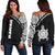 Hawaii Turtle Women's Off Shoulder Sweater - Curve Style Black - Polynesian Pride