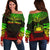 Samoa Polynesian Chief Custom Personalised Women's Off Shoulder Sweater - Reggae Version Art - Polynesian Pride