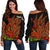 Polynesian Hawaii Personalised Women's Off Shoulder Sweater - Ohia Lehua Red - Polynesian Pride