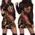 American Samoa Polynesian Hoodie Dress - Turtle With Blooming Hibiscus Gold Gold - Polynesian Pride