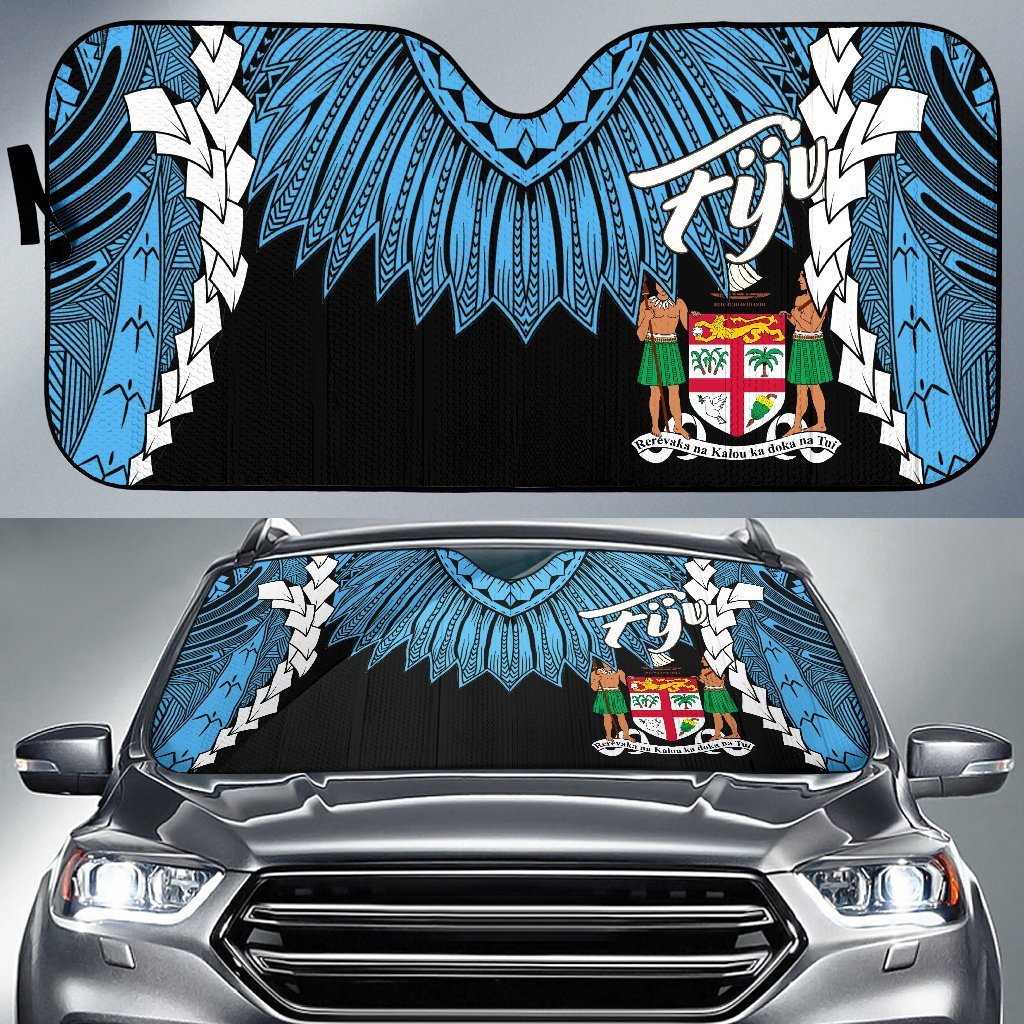 Fiji Polynesian Sun Shades - Tribal Wave Tattoo Flag Style One Style Universal Fit Blue - Polynesian Pride