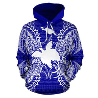 Papua New Guinea Polynesian ll Over Hoodie Map Blue - Polynesian Pride