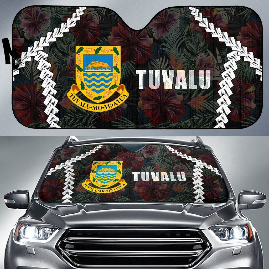 Tuvalu Auto Sun Shades - Chain Polynesian Auto Sun Shade Universal Fit BLACK - Polynesian Pride