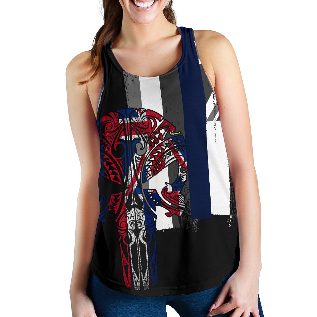 Hawaii Thin Blue Line Hawaiian Women's Racerback Tank - Polynesian Pride