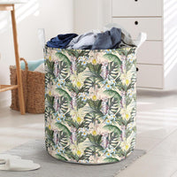 Tropical Jungle Parrots And Flamingos Hawaii Laundry Basket Laundry Basket One Size Black - Polynesian Pride