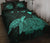 Hawaii Polynesian Hibiscus Turtle Map Quilt Bed Set - AH - Turquoise - Polynesian Pride