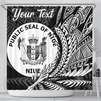 Niue Shower Curtains - Custom Personalised Wings Style 177 x 172 (cm) Black - Polynesian Pride