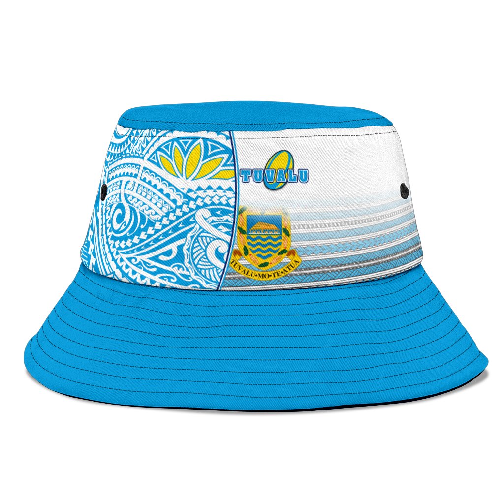 Tuvalu Rugby Hat Special Bucket Hat Universal Fit Blue - Polynesian Pride