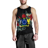 Cook Islands Hibiscus Men'S Tank Top Black - Polynesian Pride