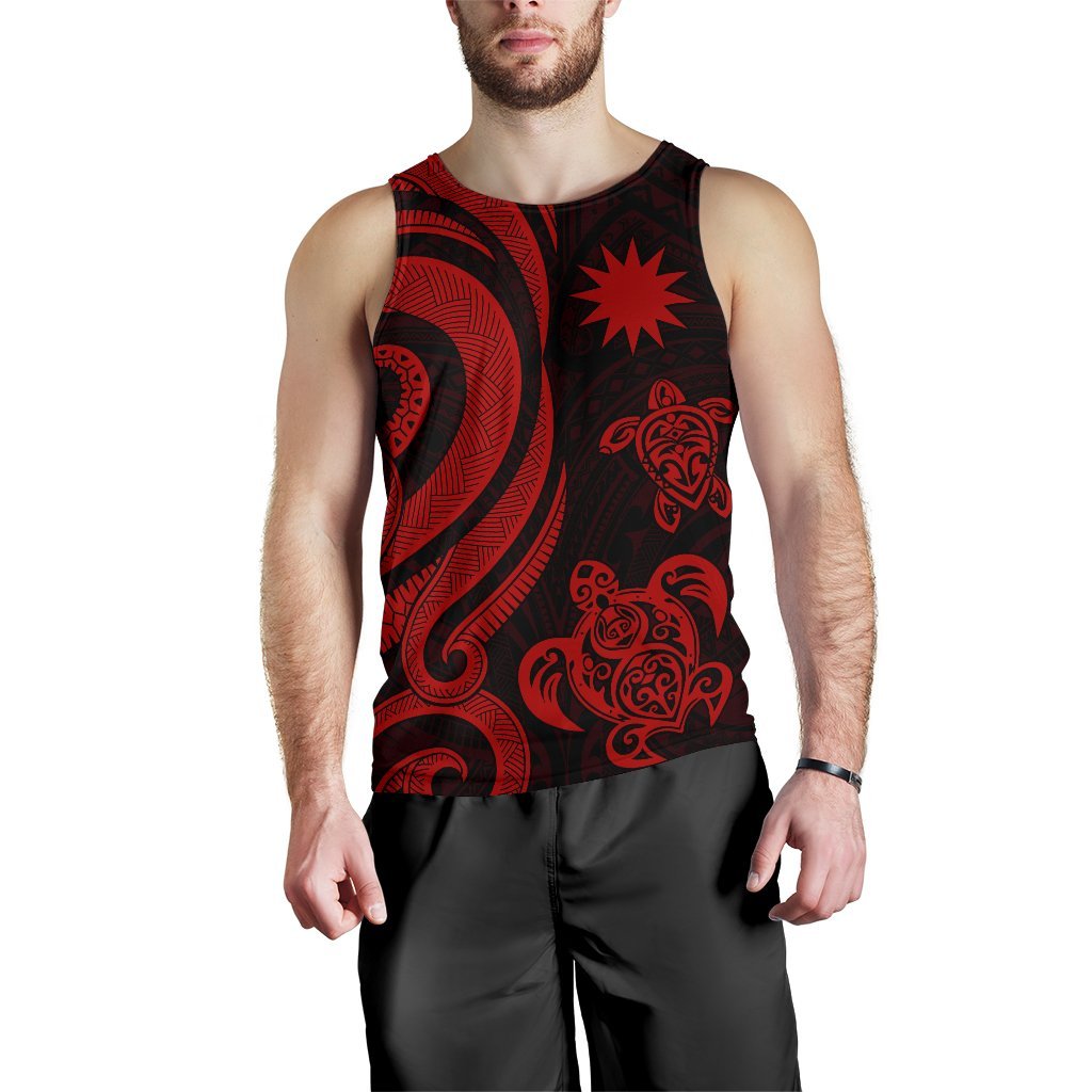 Nauru Men's Tank Top - Red Tentacle Turtle - Polynesian Pride