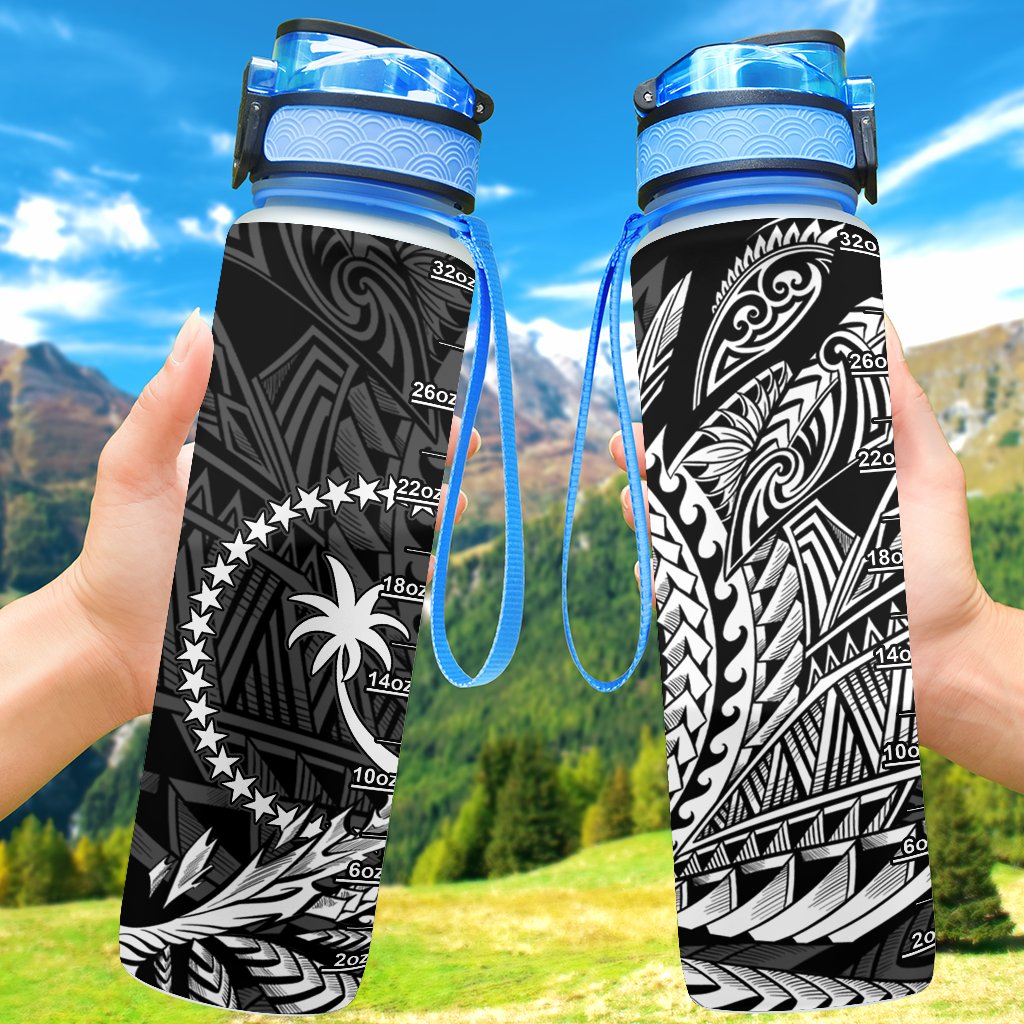 Chuuk State Hydro Tracking Bottle - Wings Style Hydro Tracking Bottle - Chuuk 32oz Large Black - Polynesian Pride