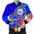 Hawaii Polynesian Men's Bomber Jacket - Hawaii Seal With Turtle Plumeria (Blue) Blue - Polynesian Pride