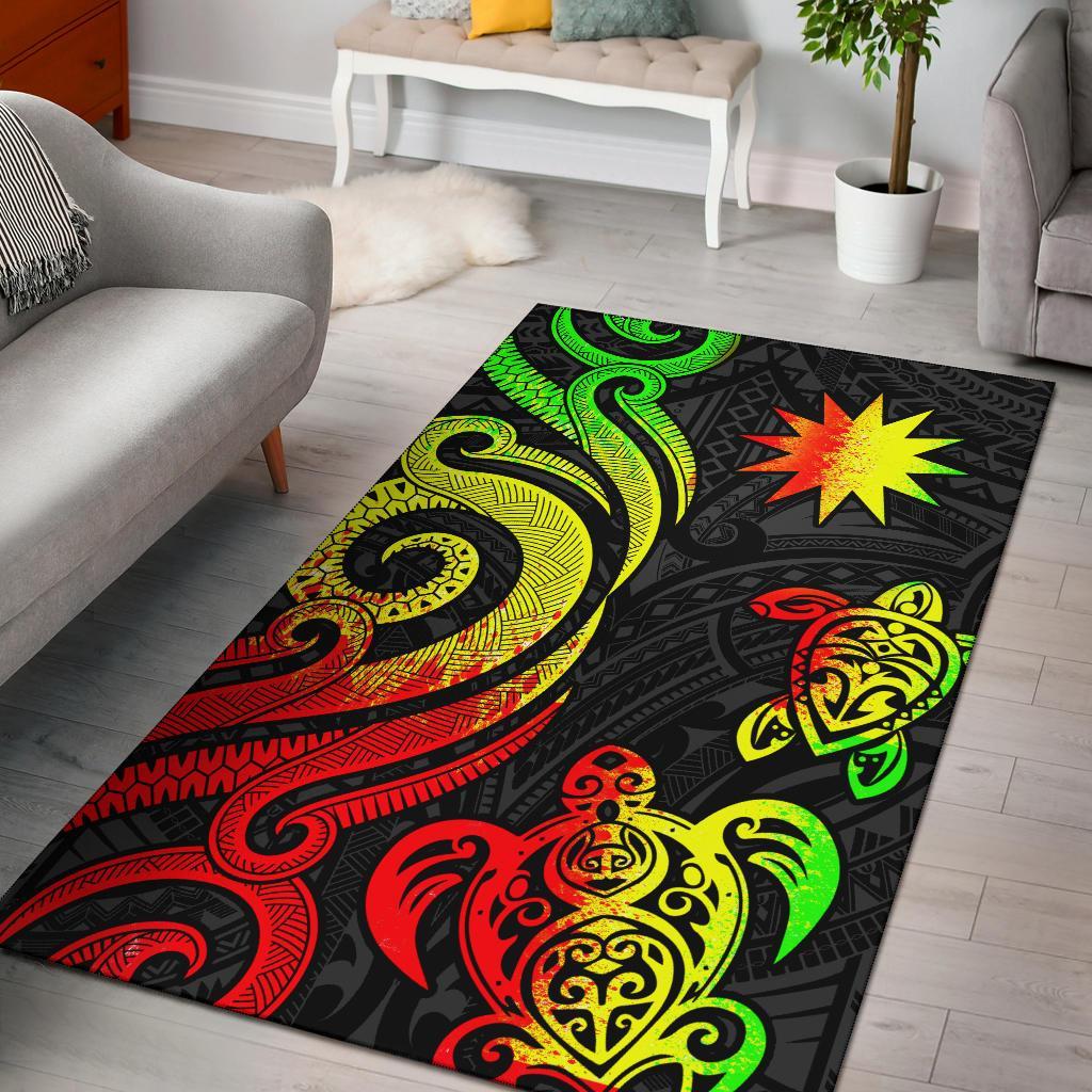 Nauru Area Rug - Reggae Tentacle Turtle Reggae - Polynesian Pride