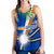 Marshall Islands Rugby Women Racerback Tank Coconut Leaves Blue - Polynesian Pride