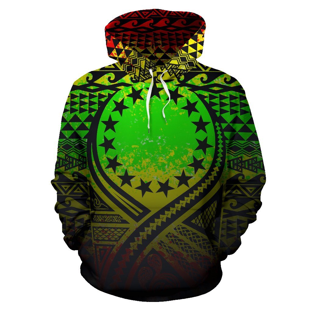 Cook Islands All Over Hoodie Lift up Reggae - Polynesian Pride