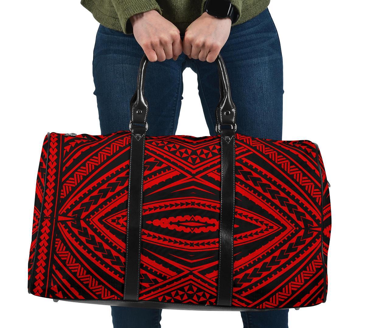 Polynesian Tatau Red Hawaii Travel Bag Travel Bag One size Red - Polynesian Pride