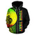 New Caledonia Polynesian All Over Custom Zip up Hoodie Reggae Line - Polynesian Pride