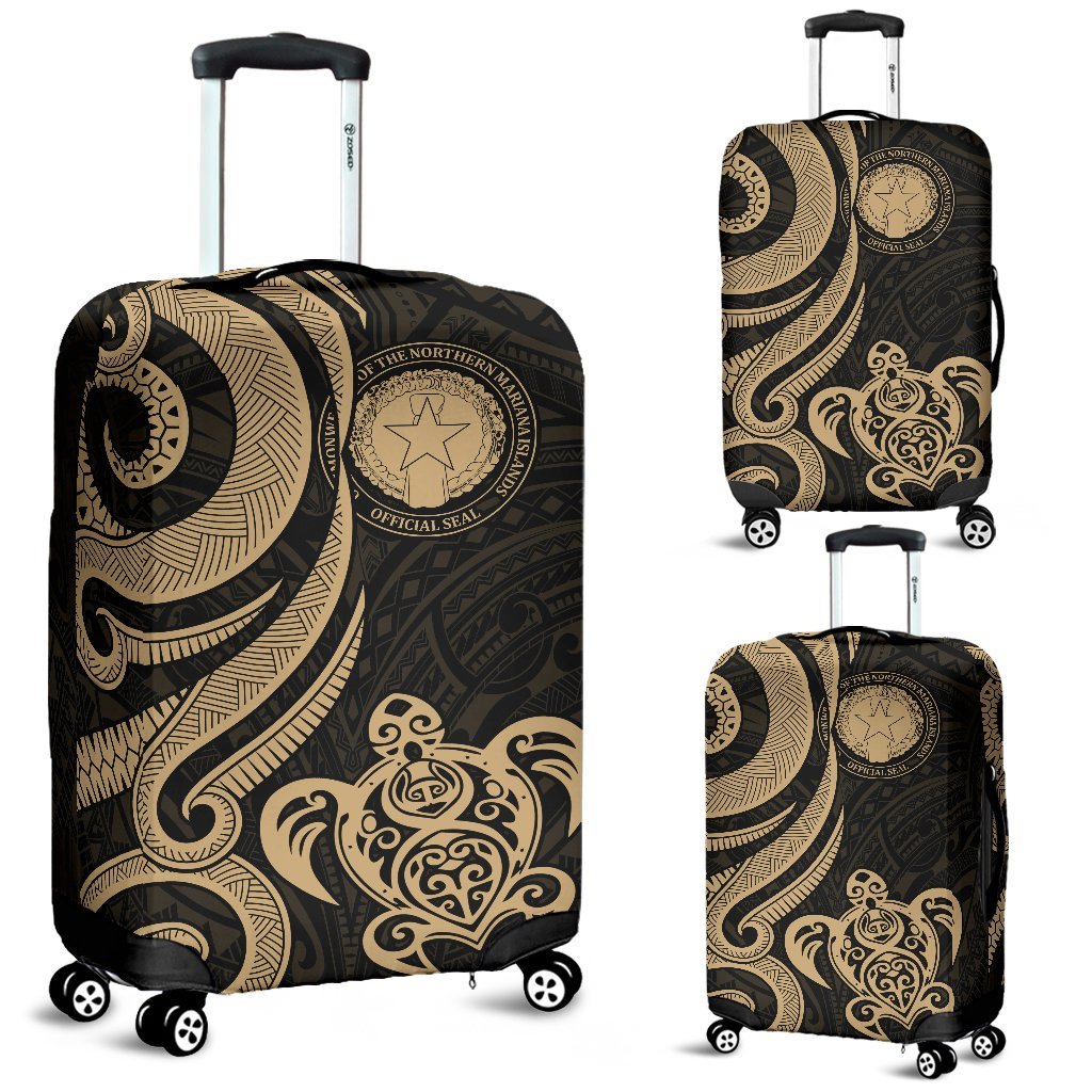 Northern Mariana Luggage Covers - Tentacle Turtle Gold Gold - Polynesian Pride