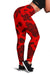 Polynesian Turtle Palm And Sea Pebbles Red Hawaii Women's Leggings AH Red - Polynesian Pride