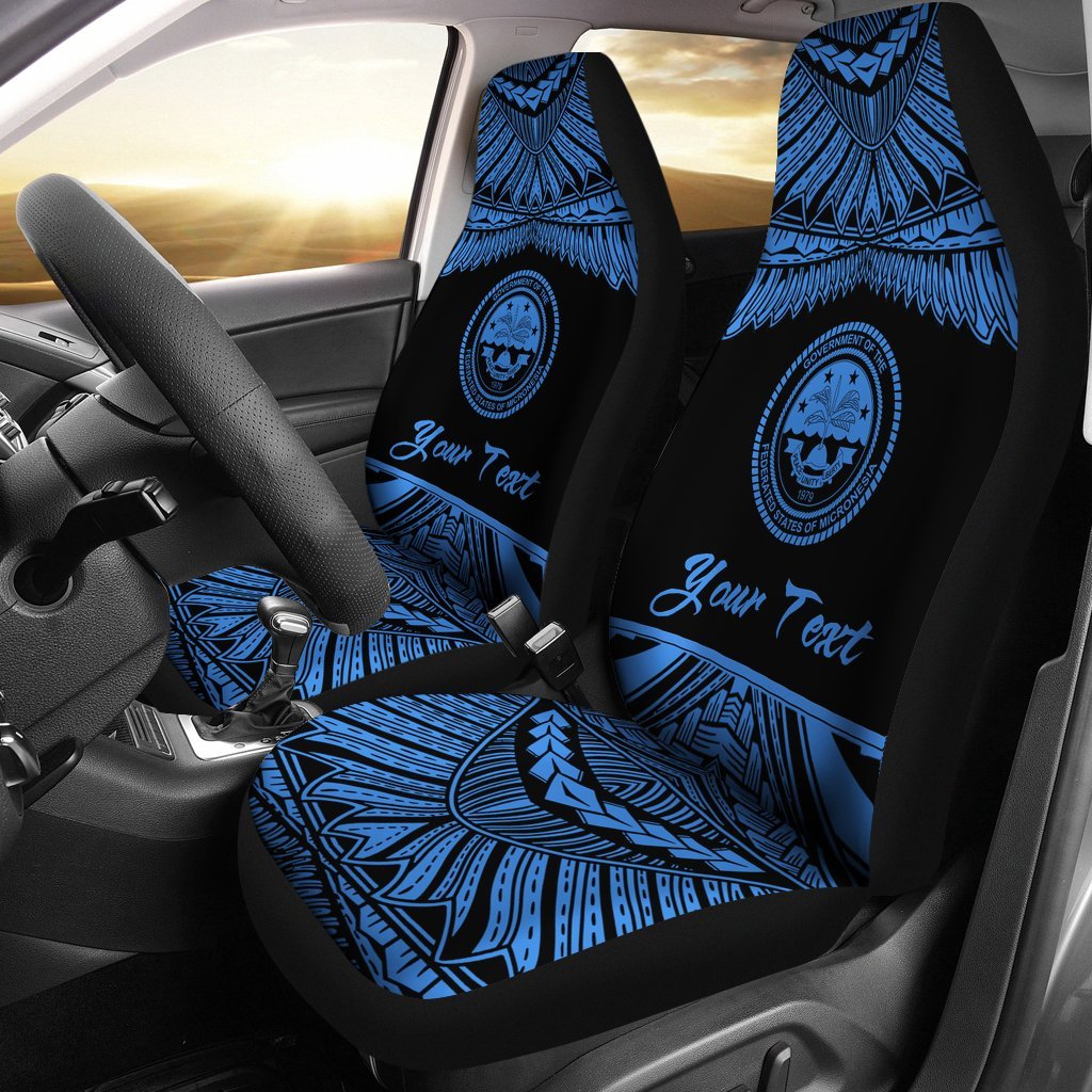 Federated States Of Micronesia Polynesian Custom Personalised Car Seat Covers - Pride Blue Version Universal Fit Blue - Polynesian Pride