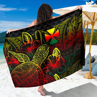 Wallis And Futuna Sarong - Turtle Hibiscus Pattern Reggae Women One Size Reggae - Polynesian Pride