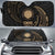 Polynesian Northern Mariana Islands Sun Shades - Gold Tribal Wave Auto Sun Shade Universal Fit Gold - Polynesian Pride