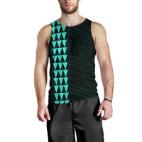 Hawaii Kakau Polynesian Anchor Personalized Men's Tank Top - Turquoise - Polynesian Pride