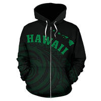 Hawaii Polynesia Hoodie Green Tatau Style - Polynesian Pride