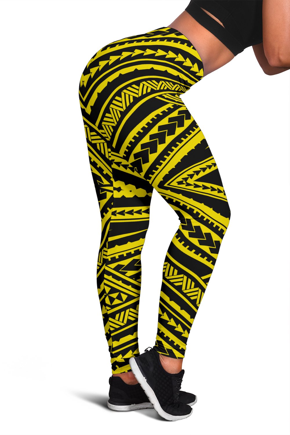 Polynesian Tatau Yellow Hawaii Women's Legging AH Yellow - Polynesian Pride