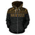 Papua New Guinea Polynesian All Over Custom Zip up Hoodie Gold Horizontal - Polynesian Pride