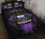 Samoa Polynesian Quilt Bed Set Hibiscus Purple Black - Polynesian Pride