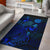 Tahiti Area Rugs Turtle Hibiscus Blue Blue - Polynesian Pride