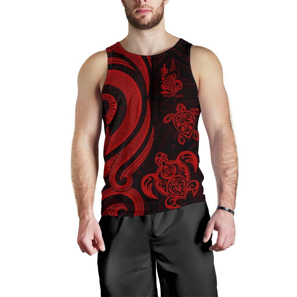 New Caledonia Men's Tank Top - Red Tentacle Turtle - Polynesian Pride