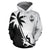 Guam Hoodie Guam Coat of Arms Coconut Tree Black White - Polynesian Pride