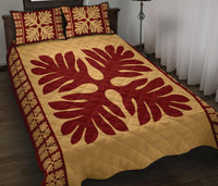 Hawaiian Quilt Pattern Palm Four Petal Quilt Bed Set - Polynesian Pride
