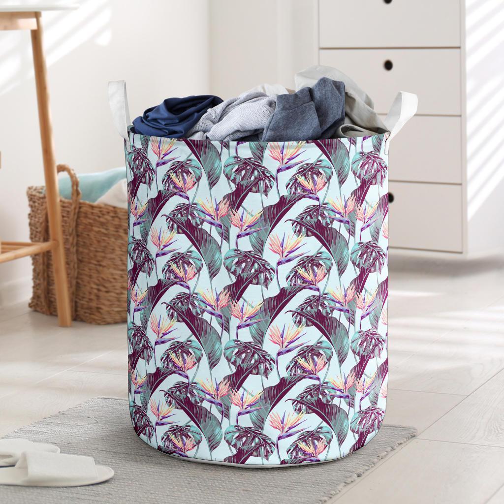 Tropical Monstera Leaf Hawaii Laundry Basket Laundry Basket One Size Black - Polynesian Pride