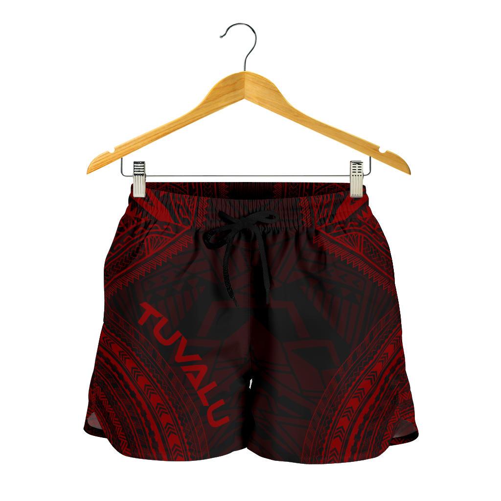 Tuvalu Women's Shorts - Polynesian Chief Red Version Women Red - Polynesian Pride