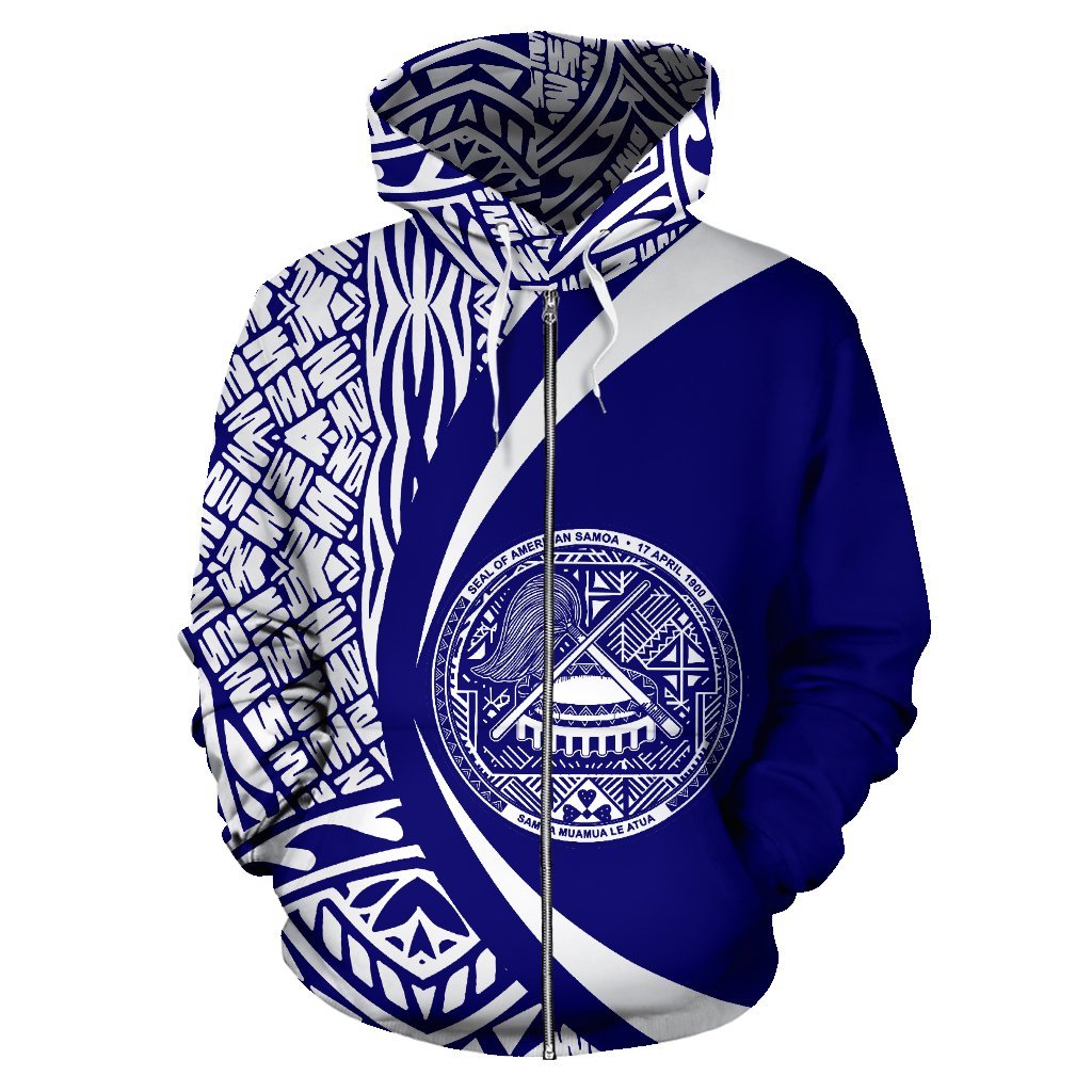 American Samoa Polynesian Zip up Hoodie Circle Style 05 Unisex Art - Polynesian Pride