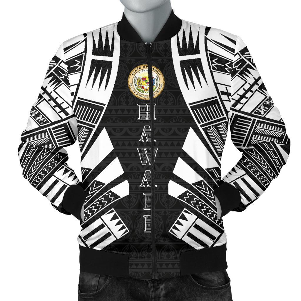 Hawaii Men Bomber Jackets - Polynesian Tattoo Black Black - Polynesian Pride