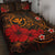 Polynesian Hawaii Kanaka Maoli Quilt Bed Set - Humpback Whale with Hibiscus (Golden) Golden - Polynesian Pride