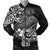 Guam Polynesian Men's Bomber Jacket - White Shark Polynesian Tattoo White - Polynesian Pride