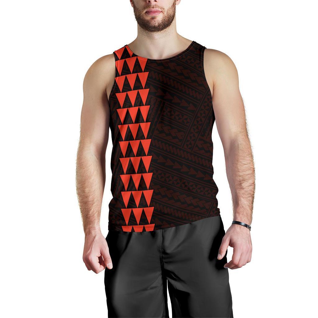 Hawaii Kakau Polynesian Anchor Personalized Men's Tank Top - Orange - Polynesian Pride
