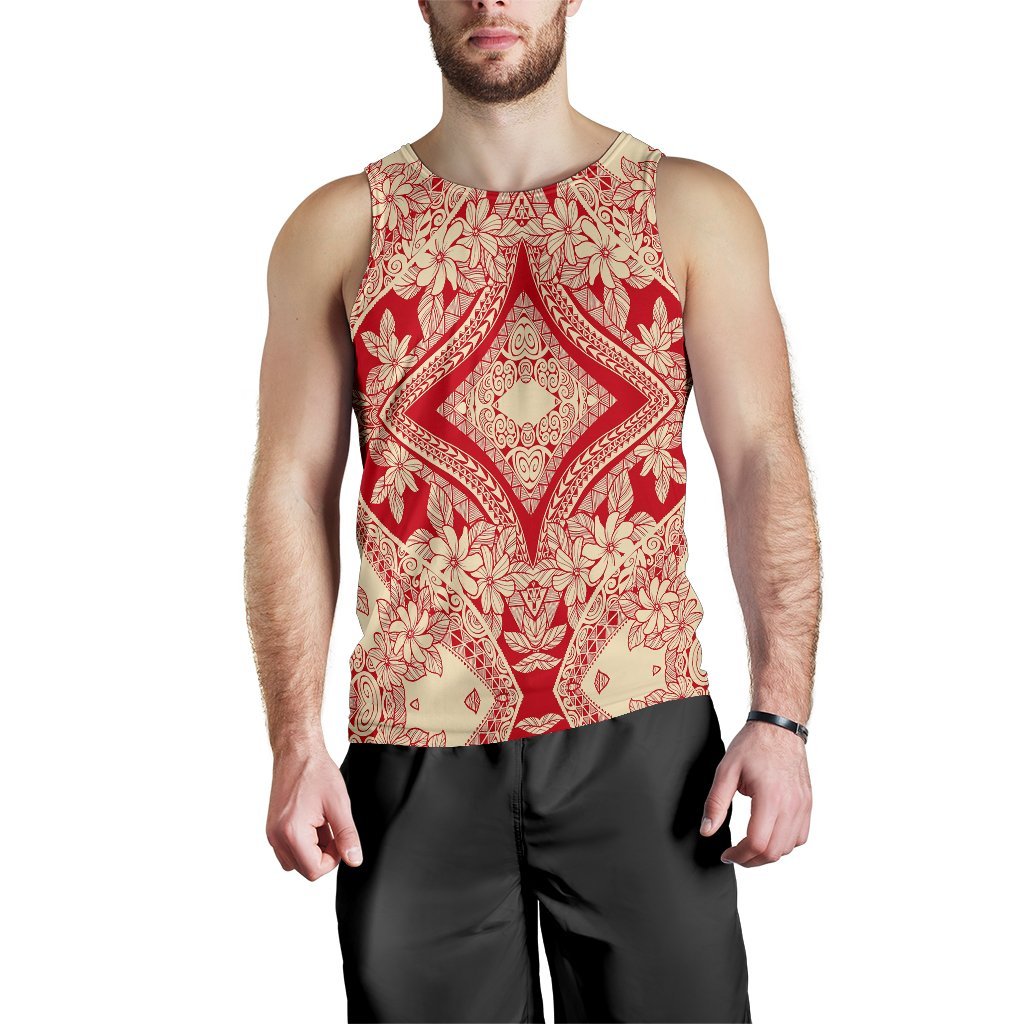 Polynesian Plumeria Mix Hawaii Men's Tank Top Gold - Polynesian Pride