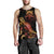 Tuvalu Men Tank Top - Turtle With Blooming Hibiscus Gold - Polynesian Pride